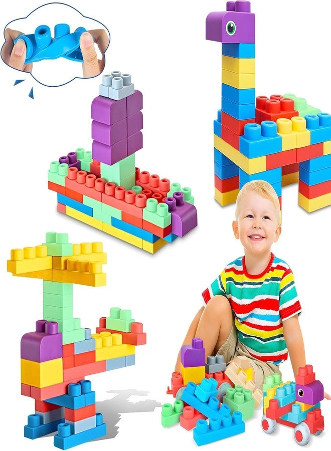 KITMEER 50PCS Soft Rubber Building Blocks Toys Big Soft Playing Blocks (50 PCS) - Image 2